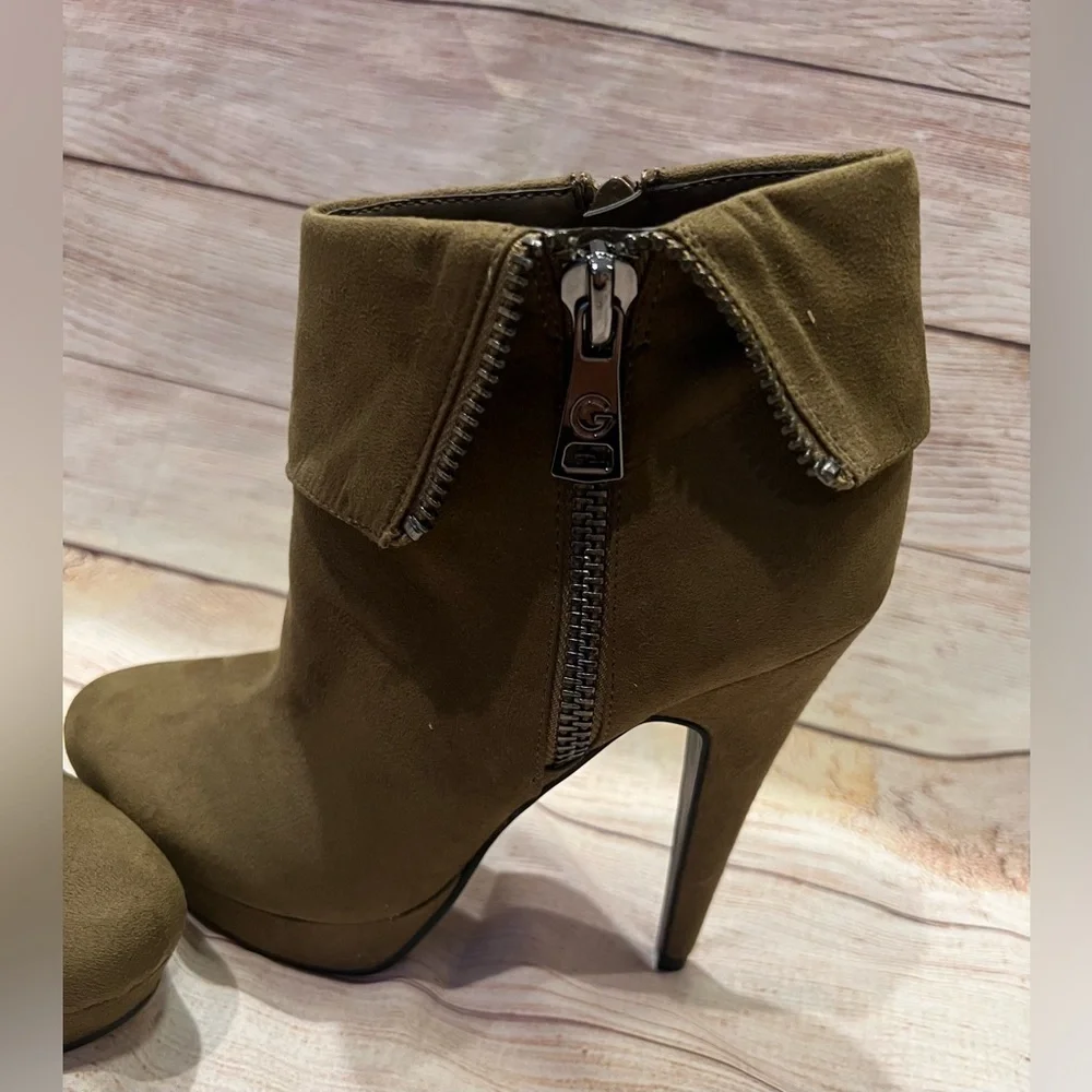 GBG Los Angeles Womens Docker Faux Suede Ankle Boots Green 8.5